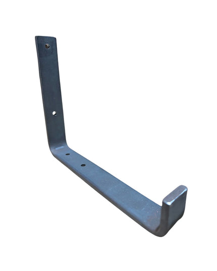 Earl Style J Shelf Bracket in black metal with mounting holes - Industrial Farm Co heavy duty L-shaped wall support hardware