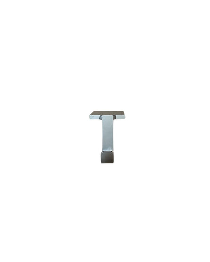Industrial Farm Co Annie Stocking Holder in brushed metal finish with T-shaped wall mount design and curved hook