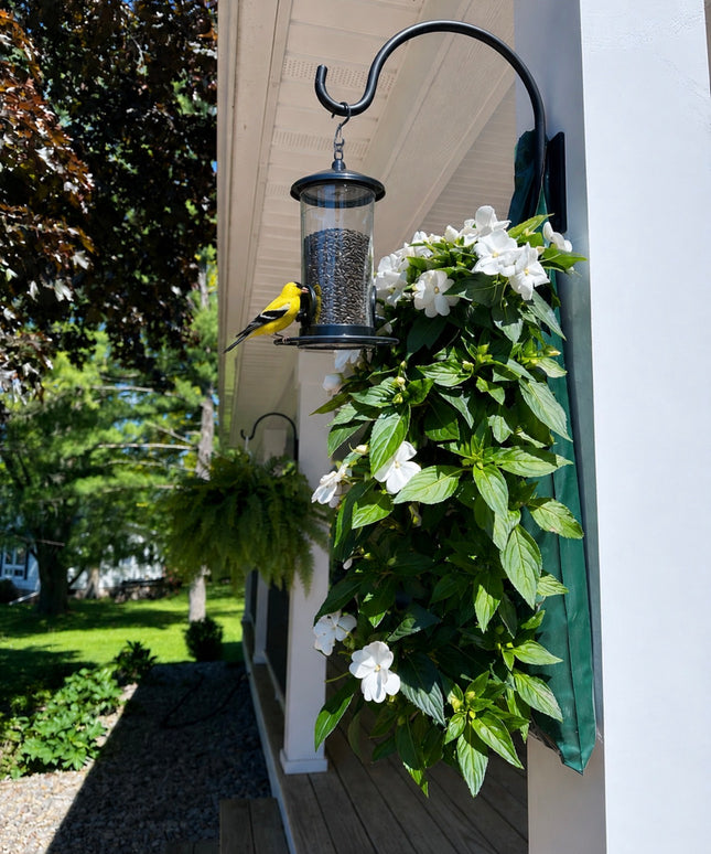 The Gregory Shepherd Hook — Heavy Duty Steel Garden Hook for Hanging Baskets & Planters, Outdoor, Made in USA