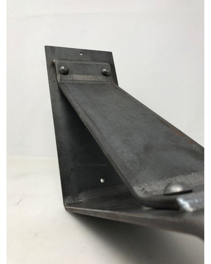Industrial Farm Co Monroe Style Corbel Bracket in dark gray metal finish with mounting holes and angular support design