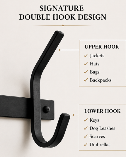 The Meredith Petite Double J Coat Rack