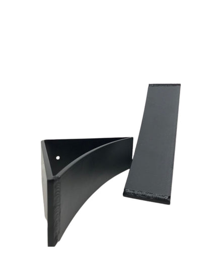 The Eleanor Minimal Steel Bracket by Industrial Farm Co - black welded steel L-shaped wall mount bracket with clean modern...