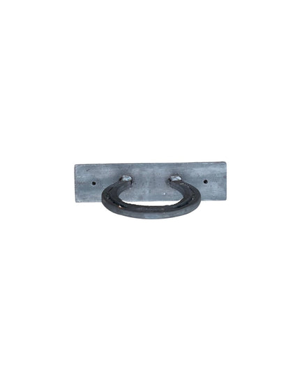 Handmade steel horseshoe towel holder wall mount in weathered gray finish by Industrial Farm Co, western bathroom hardware...