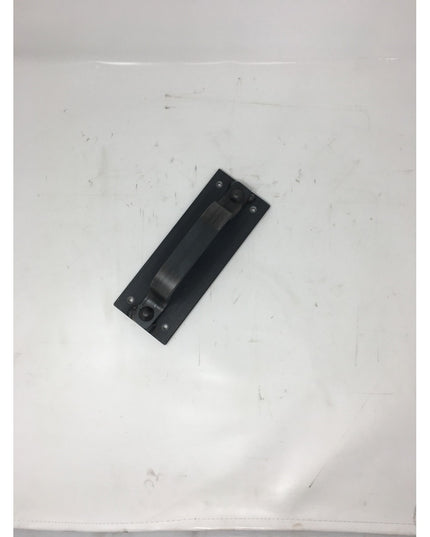 Black rectangular door handle with flush-mounted design called The Corning Handle by Industrial Farm Co on white background