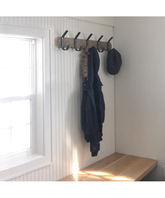 Double Hooks mounted on in mudroom
