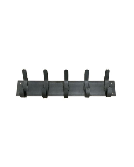 Riseform Wall Mounted Metal Coat Rack in dark gray with 5 hooks by Industrial Farm Co, modern minimalist design