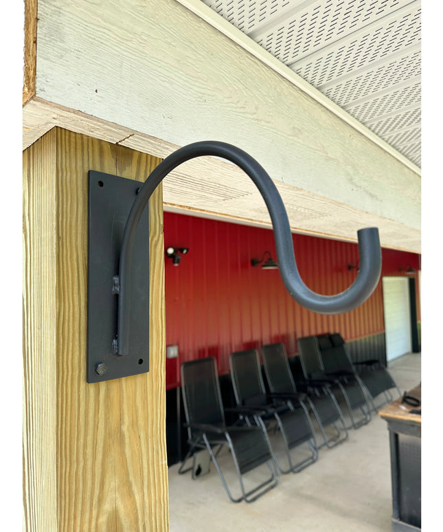The Gregory Shepherd Hook Hook Bare/Raw Metal Backplate Wall Mount Length 3" x 9" | Industrial Farm Co