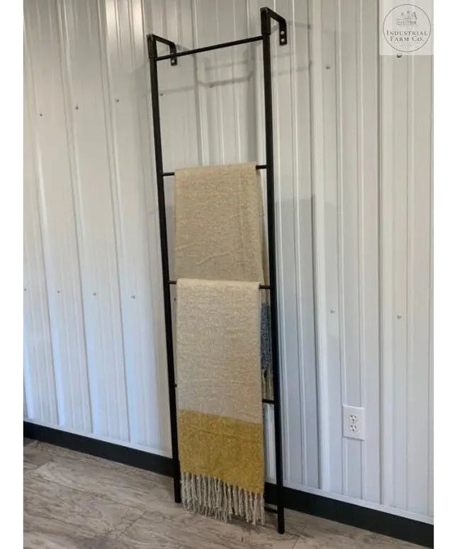 The Hal Standing Mounted Blanket Ladder  3ft - 16” Wide Finish Gold Powder Coat | Industrial Farm Co