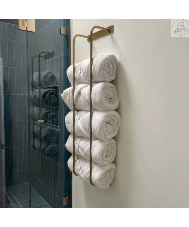 The Tyler Bathroom Towel Rack Towel Holder 12" Wall Mount Length Finish Clear Coat | Industrial Farm Co