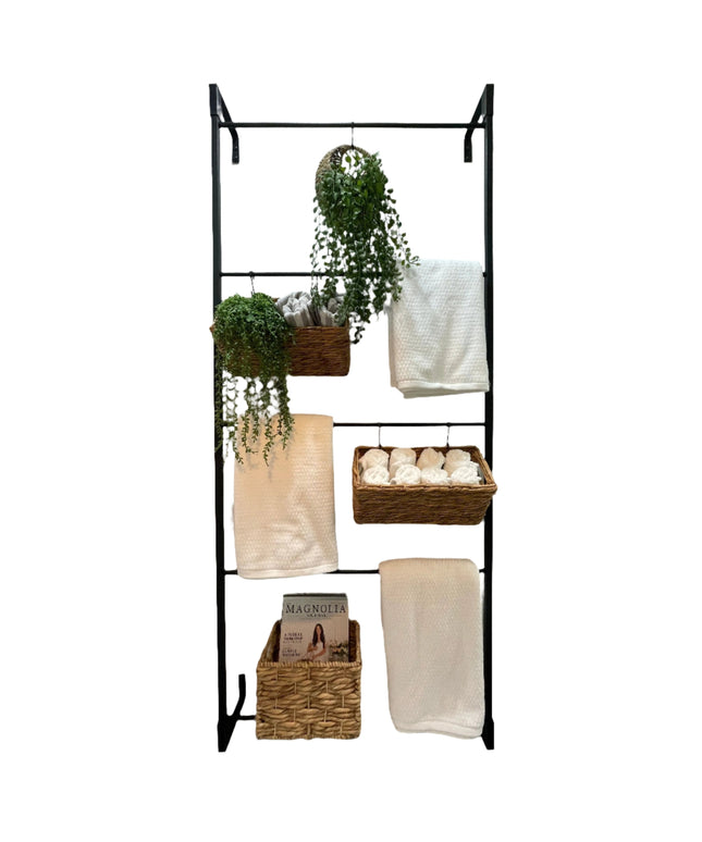 The Veronica Modern Blanket Ladder  3 Feet - 16" Wide Finish Clear Coat | Industrial Farm Co