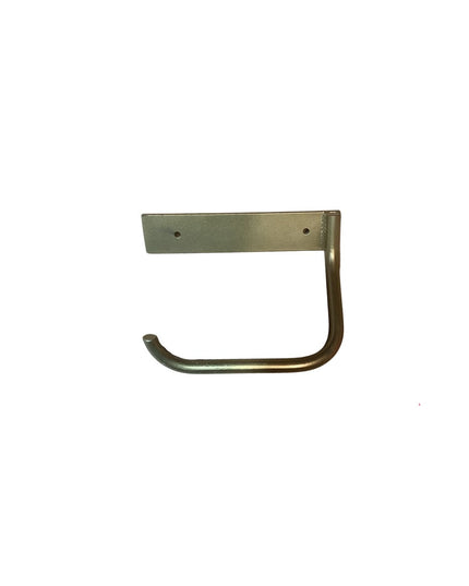 Howlett Hill Toilet Paper Holder in bronze finish by Industrial Farm Co - wall-mounted metal bracket with curved arm and m...