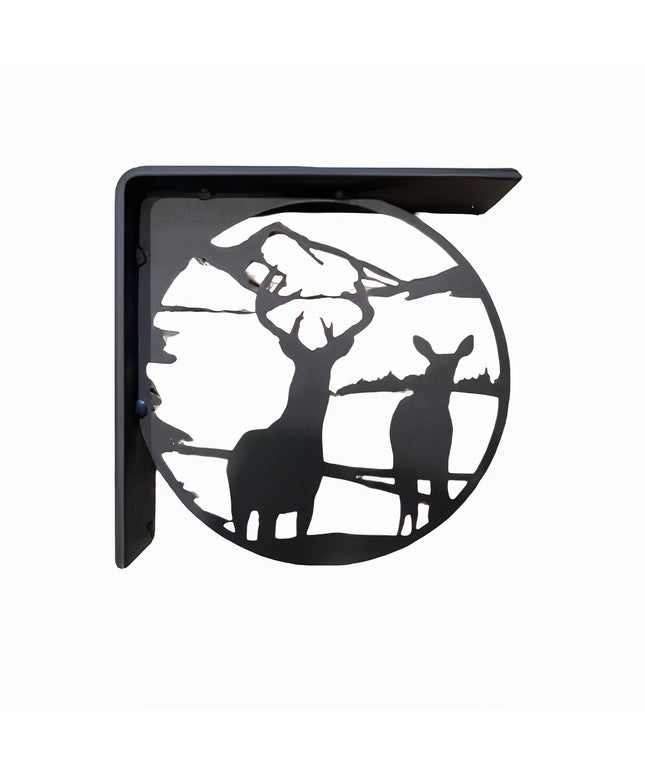 Handcrafted Metal Deer Landscape L-Bracket
