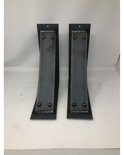 Black metal industrial corbel brackets "The Utica Support" by Industrial Farm Co, featuring welded steel construction with...