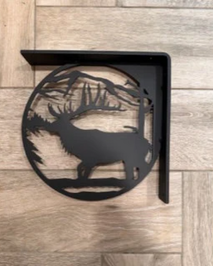 Handcrafted Metal Elk Profile L-Bracket