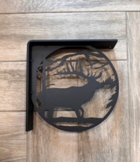 Handcrafted Metal Elk Profile L-Bracket