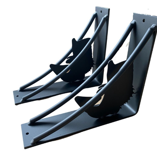 Bass-Inspired Custom Metal Shelf Brackets