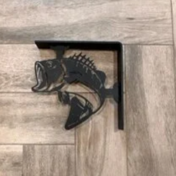 Heavy-Duty Large Mouth Bass Metal Shelf Bracket