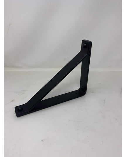 Black metal triangular shelf bracket with mounting holes from Industrial Farm Co, The Joyce Modern Shelf Support design
