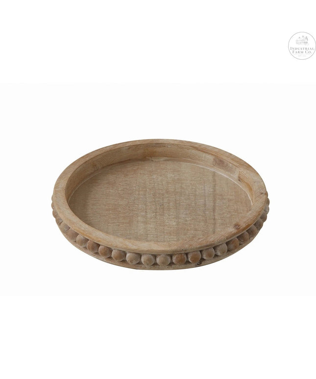 Decorative Beaded Wood Accent Tray     | Industrial Farm Co