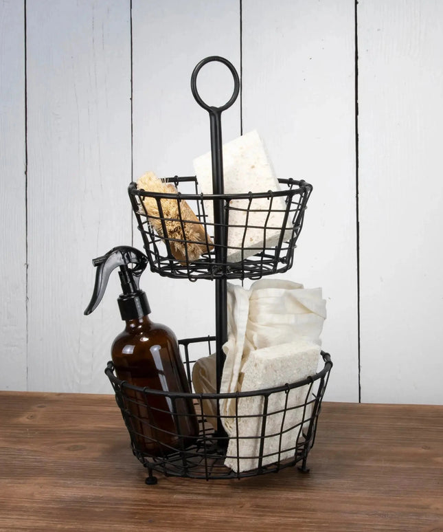 Black Tiered Metal Basket  Default Title   | Industrial Farm Co