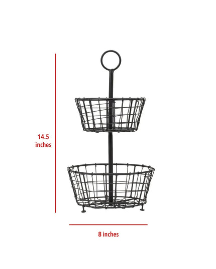 Black Tiered Metal Basket     | Industrial Farm Co