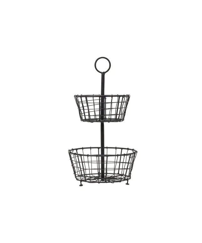 Black Tiered Metal Basket     | Industrial Farm Co