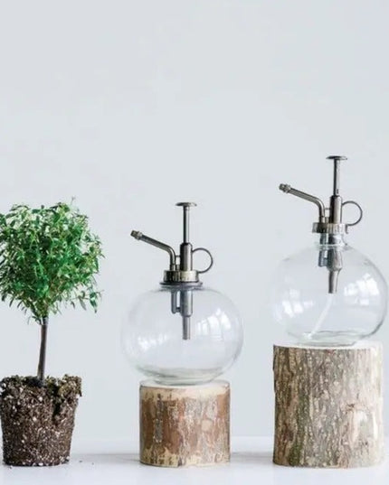 Shelf Decor Glass Plant Mister Plant Mister Silver Top   | Industrial Farm Co