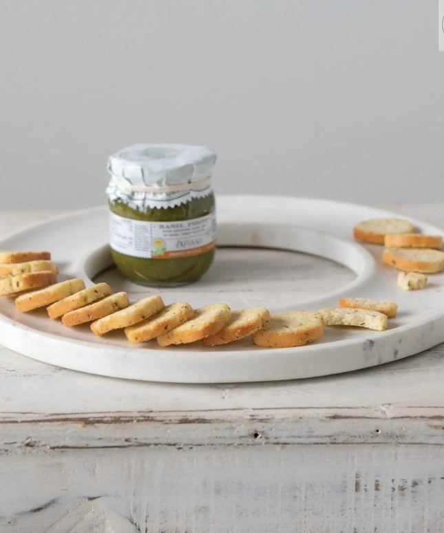 Round Marble Cracker Tray  Default Title   | Industrial Farm Co