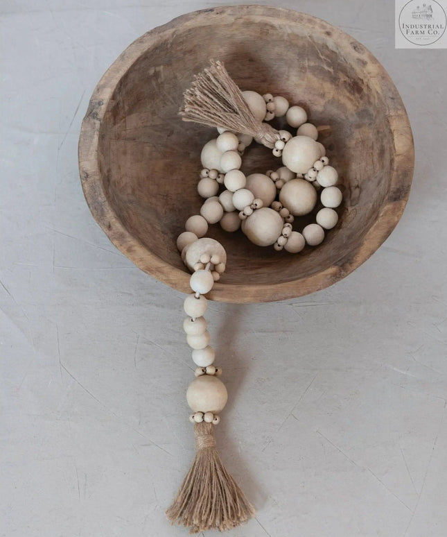 Nina Decorative Wood Bead Garland  Default Title   | Industrial Farm Co