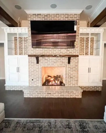 The Albany Mantel Corbel Brackets/Corbels 5" Depth x 5" Wall Mount Length Finish Black Powder Coat | Industrial Farm Co