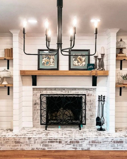 The Albany Mantel Corbel Brackets/Corbels 5" Depth x 7" Wall Mount Length Finish Raw - Uncoated Metal | Industrial Farm Co