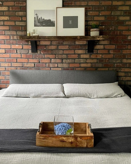 The Albany Mantel Corbel Brackets/Corbels 6" Depth x 6" Wall Mount Length Finish Black Powder Coat | Industrial Farm Co