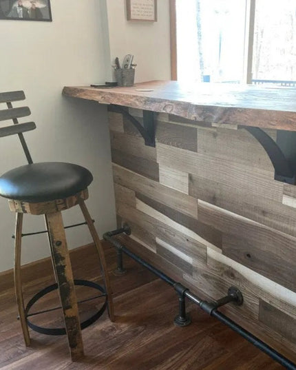 The Albany Mantel Corbel Brackets/Corbels 8" Depth x 10" Wall Mount Length Finish Black Powder Coat | Industrial Farm Co