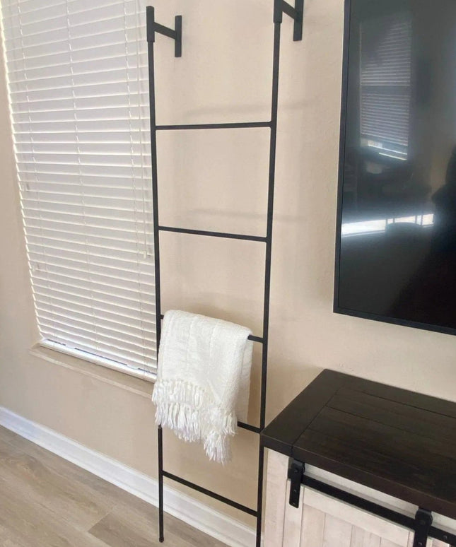 The Brielle Top Mounted Blanket Ladder  2ft - 16” Wide Finish Clear Coat | Industrial Farm Co