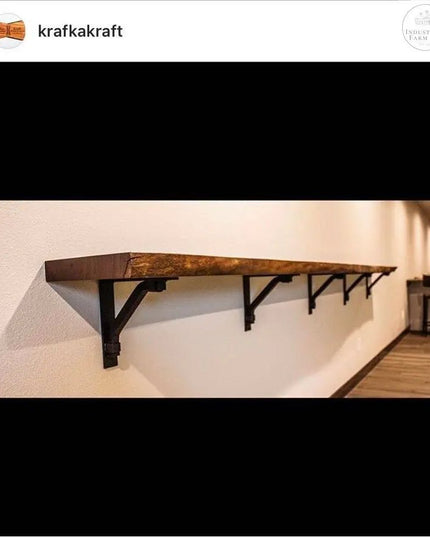 The Butch Shelf Supports Shelf Support 6" Depth x 6" Wall Mount Length Color Gold Powder Coat | Industrial Farm Co