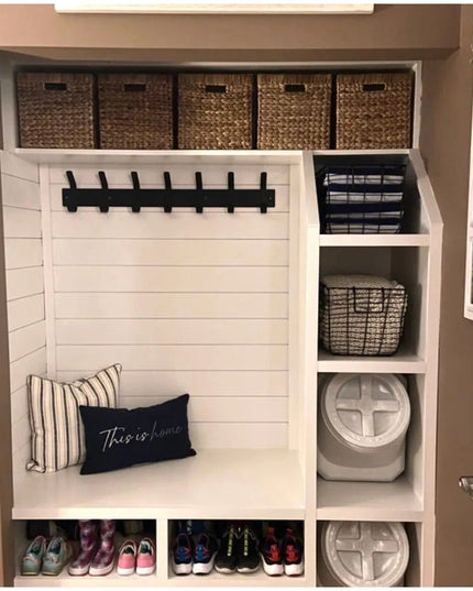 The Christopher Double Hook Coat Rack Coat Rack 14” Wall Mount Length Finish Clear Coat | Industrial Farm Co