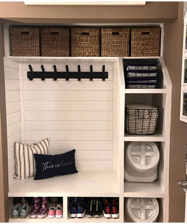 The Christopher Double Hook Coat Rack Coat Rack 14” Wall Mount Length Finish Clear Coat | Industrial Farm Co