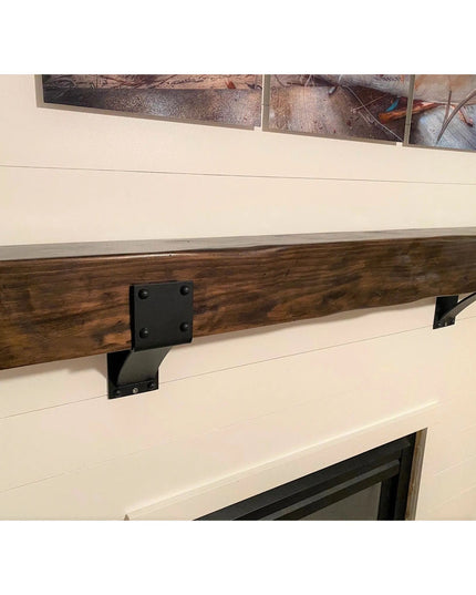 The Clermont Farmhouse Shelf Mantle Support Brackets/Corbels 6" Depth x 6" Wall Mount Length Finish Silver Powder Coat | Industrial Farm Co