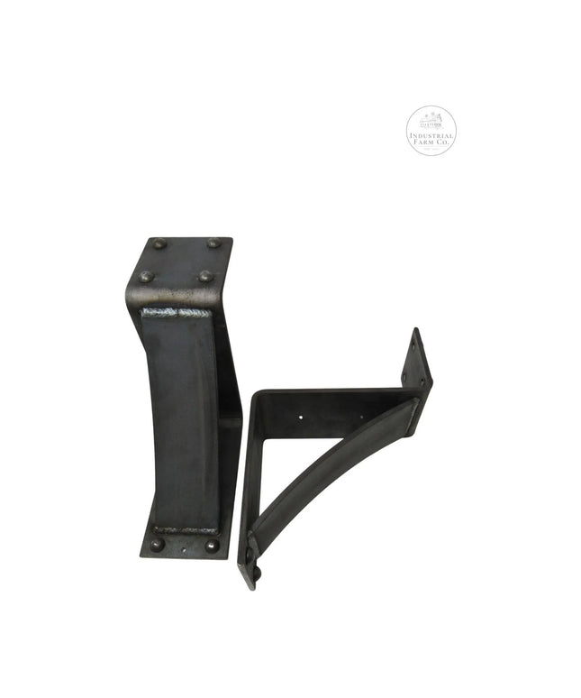 The Clermont Farmhouse Shelf Mantle Support Brackets/Corbels 6" Depth x 8" Wall Mount Length Finish Gold Powder Coat | Industrial Farm Co