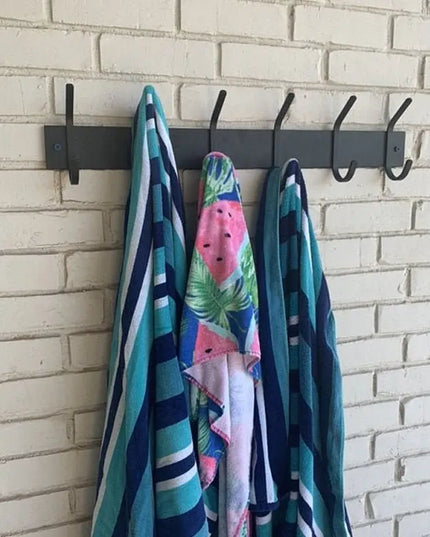 The Cooperstown Double Hook Coat Rack Coat Rack 14" Wall Mount Length Finish Clear Coat | Industrial Farm Co