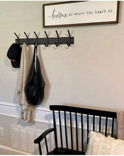 The Cooperstown Double Hook Coat Rack Coat Rack 14" Wall Mount Length Finish Silver Powder Coat | Industrial Farm Co