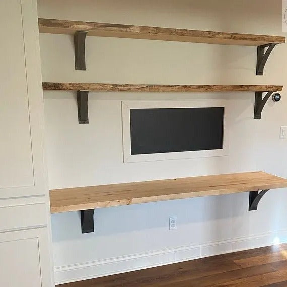 The Dibbles Floating Shelf Bracket Brackets/Corbels 5" Depth x 7" Wall Mount Length Finish Raw - Uncoated Metal | Industrial Farm Co