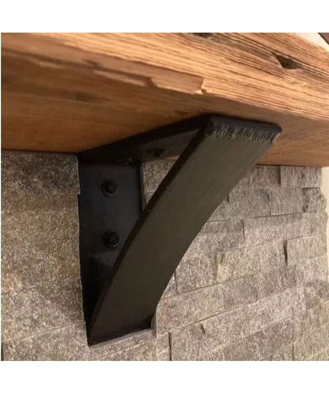 The Eleanor Minimal Steel Bracket Brackets/Corbels 5" Depth x 5" Wall Mount Length Finish Black Powder Coat | Industrial Farm Co