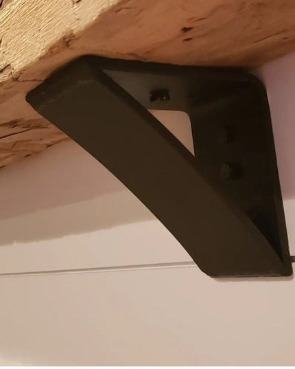 The Eleanor Minimal Steel Bracket Brackets/Corbels 5" Depth x 5" Wall Mount Length Finish Gold Powder Coat | Industrial Farm Co