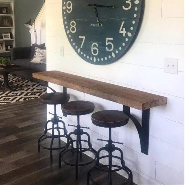 The Endicott Breakfast Bar Support Brackets/Corbels 8" Depth x 20" Wall Mount Length Finish Raw - Uncoated Metal | Industrial Farm Co