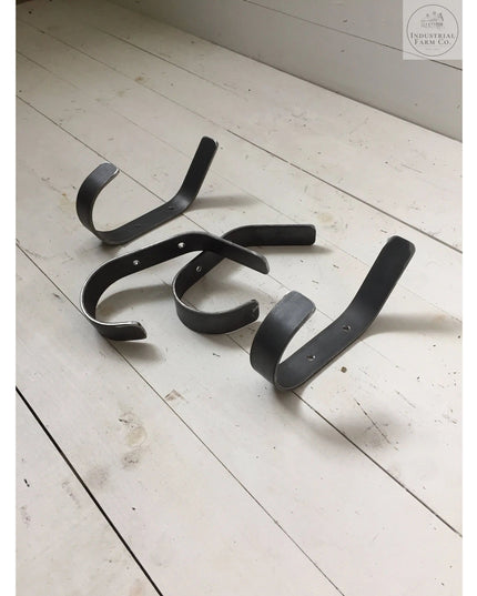 The Henrietta Double Hooks (Set of 2) Hook 1" Wide Finish Silver Powder Coat | Industrial Farm Co