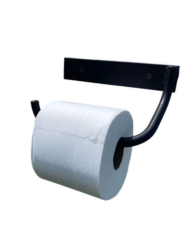 The Howlett Hill Toilet Paper Holder Toilet Paper Holder Open on the Left Finish Black Powder Coat | Industrial Farm Co