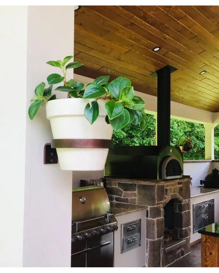 The Hudson Wall Mounted Potholder Plant Holder 4" Pot Finish Copper Powder Coat | Industrial Farm Co