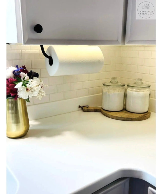 The Hyde Hall Paper Towel Holder Paper Towel Holder Open on the Left Finish Clear Coat | Industrial Farm Co