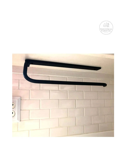 The Hyde Hall Paper Towel Holder Paper Towel Holder Open to the Right Finish Black Powder Coat | Industrial Farm Co